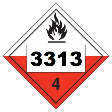 UN 3313 Hazmat Placard, Class 4.2, Vinyl