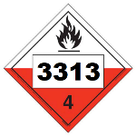 UN 3313 Hazmat Placard, Class 4.2, Tagboard