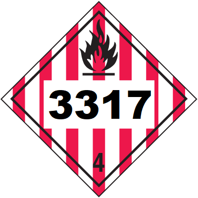UN 3317 Hazmat Placard, Class 4, Tagboard