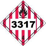 UN 3317 Hazmat Placard, Class 4, Vinyl