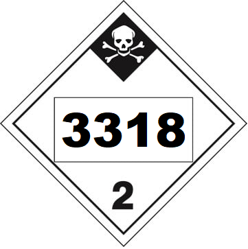 UN 3318 Hazmat Placard, Class 2.3, Vinyl