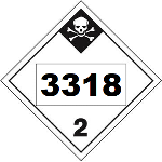 UN 3318 Hazmat Placard, Class 2.3, Vinyl