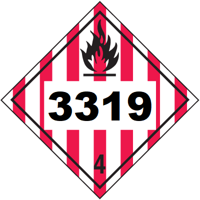 UN 3319 Hazmat Placard, Class 4, Tagboard