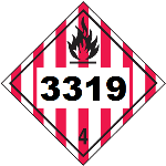 UN 3319 Hazmat Placard, Clas 4, Vinyl