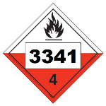 UN 3341 Hazmat Placard, Class 4.2, Vinyl