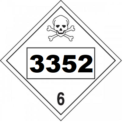 UN 3352 Hazmat Placard, Vinyl