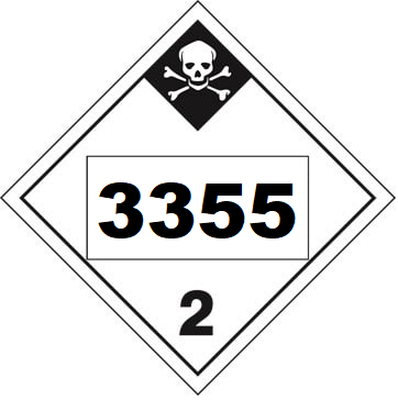 UN 3355 Hazmat Placard, Class 2.3, Vinyl