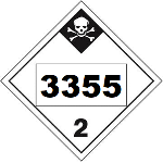 UN 3355 Hazmat Placard, Class 2.3, Vinyl