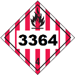UN 3364 Hazmat Placard, Class 4, Tagboard