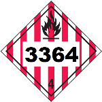 UN 3364 Hazmat Placard, Class 4, Vinyl