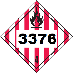 UN 3376 Hazmat Placard, Class 4, Tagboard