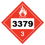 UN 3379 Hazmat Placard, Class 3, Tagboard