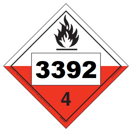 UN 3392 Hazmat Placard, Class 4.2, Tagboard