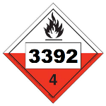 UN 3392 Hazmat Placard, Class 4.2, Tagboard