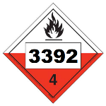 UN 3392 Hazmat Placard, Class 4.2, Vinyl