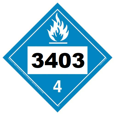 UN 3403 Hazmat Placard, Class 4.3, Tagboard