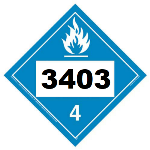 UN 3403 Hazmat Placard, Class 4.3, Tagboard