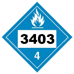 UN 3403 Hazmat Placard, Class 4.3, Vinyl