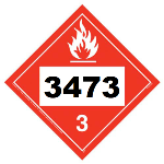 UN 3473 Hazmat Placard, Class 3, Vinyl