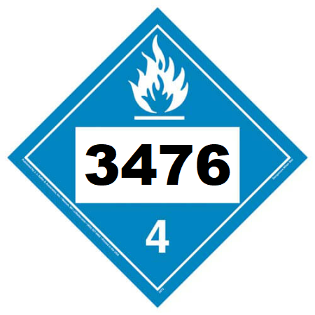 UN 3476 Hazmat Placard, Class 4.3, Vinyl