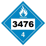 UN 3476 Hazmat Placard, Class 4.3, Tagboard