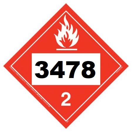 UN 3478 Hazmat Placard, Tagboard