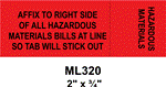 Hazardous Materials Shipping Paper Tabs 500ct Roll