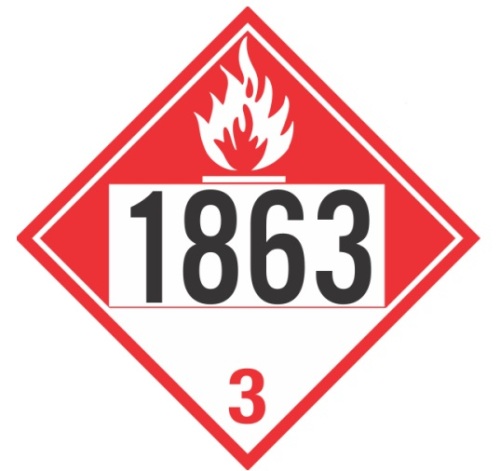 UN 1863 Combustible Liquid Placard Tagboard