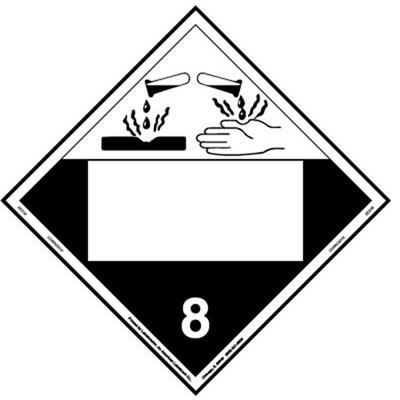 Corrosive Blank UN Magnetic Hazmat Placard