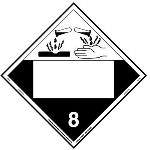 Corrosive Blank UN Magnetic Hazmat Placard