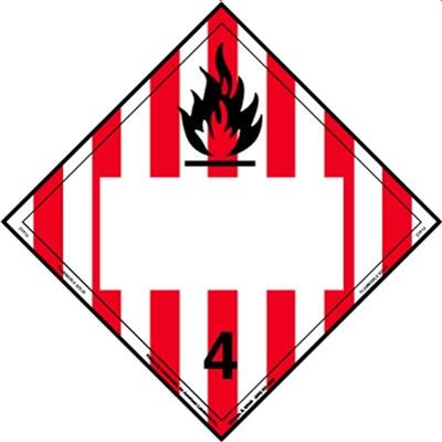 Flammable Solid, Blank UN Placard, Tagboard