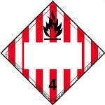 Flammable Solid Blank UN Magnetic Hazmat Placard