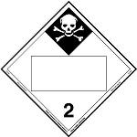 Inhalation Hazard 2 Blank UN Placard, Tagboard