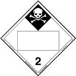 Inhalation Hazard 2 Blank UN Placard, Vinyl