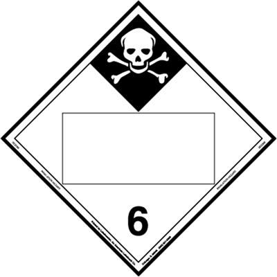 Inhalation Hazard 6 Blank Magnetic Hazmat Placard