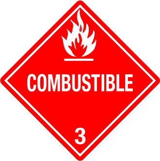 Combustible 4" x 4" DOT Labels, Paper