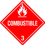 Combustible 4" x 4" DOT Labels, Vinyl