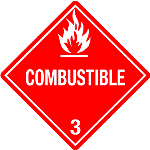 Combustible 4" x 4" DOT Labels, Paper