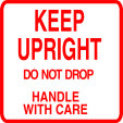 Keep Upright Label, 4" x 4" Roll