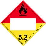 Organic Peroxide Blank UN Magnetic Hazmat Placard