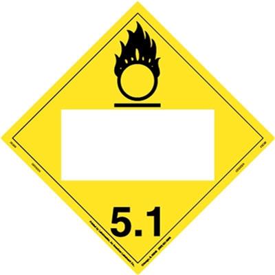 Oxidizer, Blank UN Placard, Tagboard