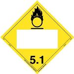 Oxidizer Blank UN Magnetic Hazmat Placard