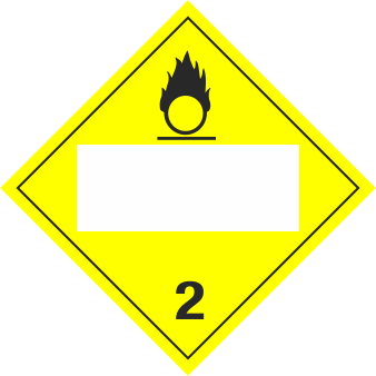 Oxygen Blank Magnetic Hazmat Placard