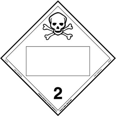 Toxic , Class 2, Blank UN Placard, Tagboard