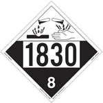 Corrosive Placard UN 1830 Rigid Vinyl