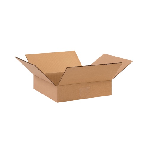 10 x 10 x 2 Flat Corrugated Box 10-Pack