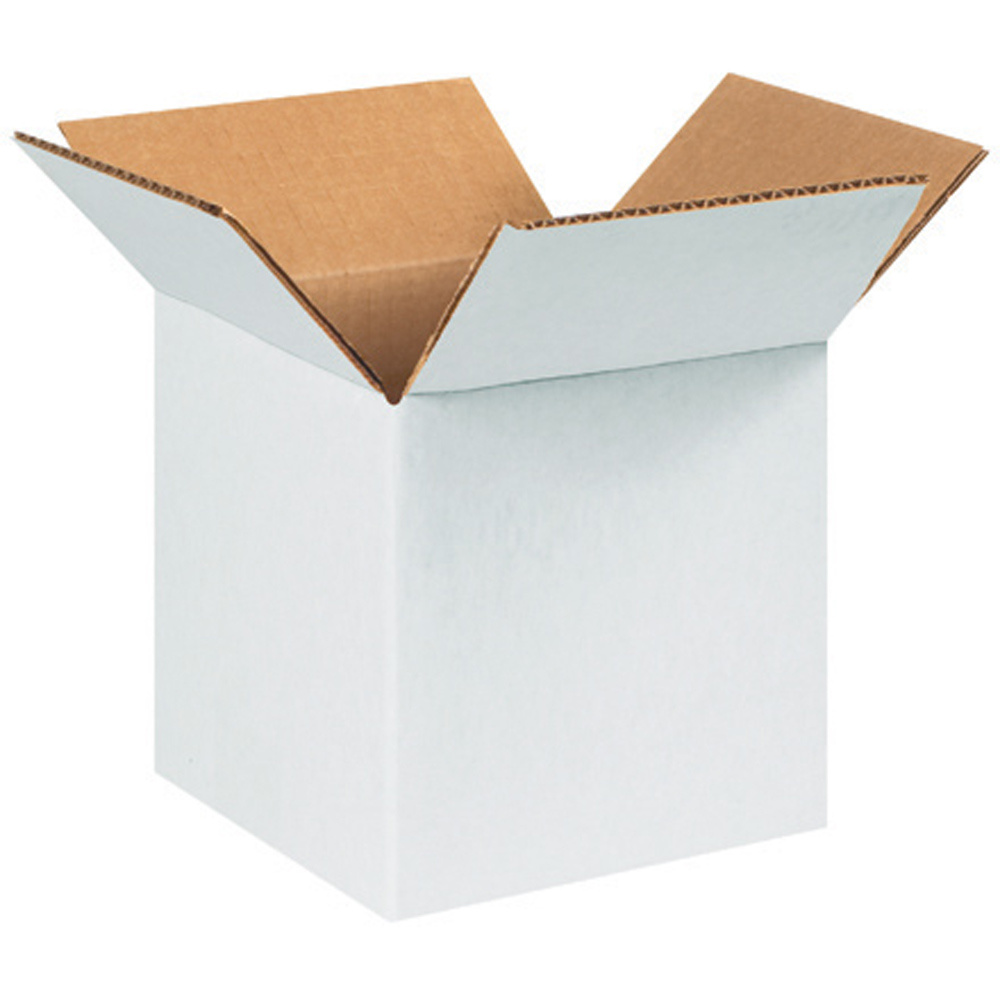 4" x 4" x 4" White Corrugated Boxes, 25ct