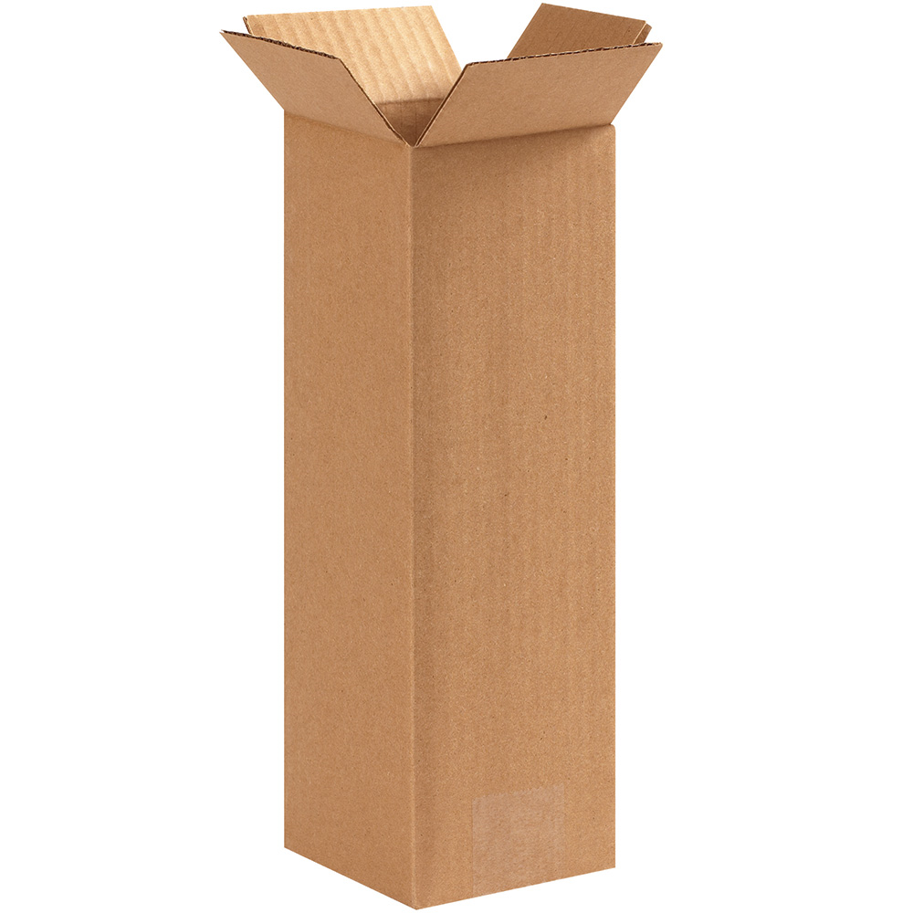 4" x 4" x 12" Tall Corrugated Boxes, 25ct