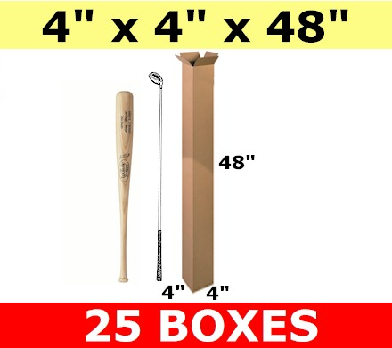 4" x 4" x 48" Tall Corrugated Boxes, 25ct