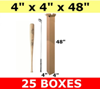 4" x 4" x 48" Tall Corrugated Boxes, 25ct